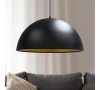 bamyum Lipoe Suspension Luminaire en Metal de 40 cm, Plafonnier Vintage, Lustre Salon, Cuisine, Chambre, Salle à Manger, Couloir, Lampe Ronde E27, Éclairage Intérieur, Noir