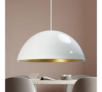 bamyum Lipoe Suspension Luminaire en Metal de 40 cm, Plafonnier Vintage, Lustre Salon, Cuisine, Chambre, Salle à Manger, Couloir, Lampe Ronde E27, Éclairage Intérieur, Blanc