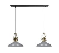 bamyum Neo-Asletl Suspension Luminaire Industrielle Rétro en Metal Lot de 2, Lustre de Salon Vintage, Éclairage de Plafond pour Chambre, Cuisine, Lampe Suspendue, Gris