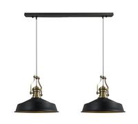 bamyum Neo-Asletl Suspension Luminaire Industrielle Rétro en Metal Lot de 2, Lustre de Salon Vintage, Éclairage de Plafond pour Chambre, Cuisine, Lampe Suspendue, Noir