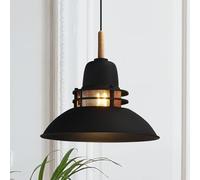 bamyum Torchia Suspension Luminaire Industrielle, Lustre Salon de 34 cm, Lustre Cuisine en Métal, Vintage Lampe de Chambre, Salle à Manger, Couloir, Lampe à Suspension Noir