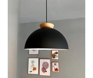 bamyum Yimpi Suspension Luminaire Industrielle Rétro en Metal de 30 cm, Lustre de Salon Vintage, Éclairage de Plafond pour Chambre, Cuisine, Plafonnier Suspension, Lampe Suspendue, Noir