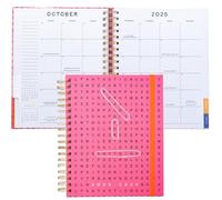 ban.do Grand agenda journalier et hebdomadaire sur 17 mois, daté d'août 2025 à décembre 2026, couverture rigide, agenda à spirale avec calendrier mensuel, autocollants, pages d'art et bonus (recherche