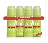 Ban Roll-On Déodorant antisudorifique, régulier, bouteilles de 100 ml (pack de 4)