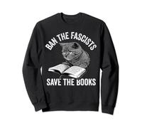 Ban The Fascists Save The Books Lover Worm Nerd Sweatshirt