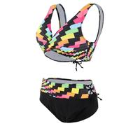 BañAdores Mujer Natacion Bikini Deportivo Bikini Multicolor Con arcoíris divididas Para Mujer Con relleno Tipo Bustier BañAdores Natacion Deportivo (Black, XL)