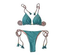 BañAdores Mujer Tallas Grandes Bikini Culotte Trajes de baño de 2 piezas Para Mujer Conjunto Bikini Con anillo BañAdor Push up Con Relleno Conjunto Verano (OR1, S)