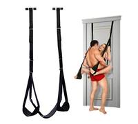 [Banan Ţoys] Accessoires de porte intérieure Outils de yoġa suspendus Ensemble de siège de jeu de position Noir