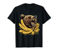 Banana Bear Portrait Banane Fruit Floral Fruit Animal Lovers T-Shirt