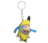 Banana Cat Meme - Porte-clés Animal En Peluche, Chat Qui Pleure Miaulant | Porte-clés De Fabrication Sonore, Fête D'anniversaire, Fête De Noël, Ornement De Chat Mignon, Porte-clés En Peluche Amusant P
