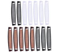 Banana Clincher Clips Combs, 15pcs Banana Clip, 6 pouces Fish Shape Ponytail Clips Classic Clincher pour femmes Accessoires de coiffure, blanc, café