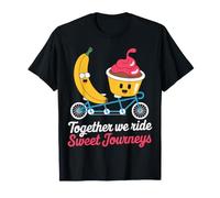 Banana Cupcake Tandem Bike Together We Ride T-Shirt