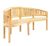 Banana en teck massif pour jardin 200 cm | Bois de teck séché, séché au four, ponçage fin, résistant aux intempéries, faible entretien, capacité 110 kg par siège