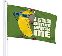 Banana Flag 4x6 FT Cartoon Cute DJ Banana with Cool Glasses Music Dance Outdoor Flags Welcome Yard Banners Home Garden Yard Lawn Decor Jaune Vert