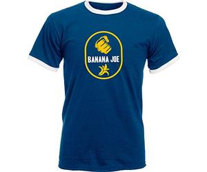 Banana Joe T-shirt original de qualité supérieure - Contraste #2, Bleu marine/blanc, M