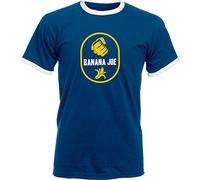 Banana Joe T-shirt original de qualité supérieure - Couleur contrastée #2., Bleu marine/blanc., XXL