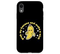 Banana Lover Cute Kawaii Funny Grab My Banana Make a Wish Coque pour iPhone XR