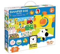 Banana Panda - Puzzle de Taille Suuuper Farm Match Fun - Grand Puzzle de Sol et activité d'attribution avec 34 pièces, pour Les Enfants à partir de 2 Ans et Plus