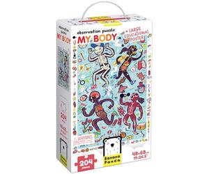 Banana Panda Puzzle My Body Observation - Puzzle de Sol de 204 pièces avec Grande Affiche éducative - pour Les Enfants à partir de 7 Ans et Plus