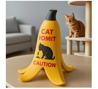 Banana Peel Edition Panneau d'avertissement de vomissement de chat avec inscription « Caution » et « Cat Vomit », décoration de bureau à domicile, pour amis, famille, amateurs de chats