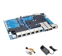 Banana Pi BPI-R4 Pro 8X WiFi 7 Carte routeur, MTK MT7988A, 8 Go de RAM, OpenWRT, 2 x 10 GbE SFP+/RJ45, 4 x 2,5 GbE LAN, NAS, 4G/5G, passerelle intelligente (4E, 4 Go de RAM, kit d'alimentation)