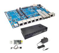 Banana Pi BPI R4 Pro WiFi 7 Routeur OpenWrt, MT7988A CPU 4/8 Go DDR4 RAM 4 x 2,5 G Port Ethernet 2 x 10 G Port fibre optique Prend en charge 4G/5G, pour passerelle NAS Smart Home NAS Routeur de