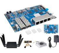Banana Pi BPI-R4 WiFi 7 Carte Routeur OpenWRT - DDR4 4 Go/8 Go RAM - MediaTek MT7988A (Filogic 880) SoC, Routeur 4G/5G sans fil, 2X 10 GbE SFP 4X GbE pour NAS, Passerelle Smart Home (Kit3, DDR4 8 Go)
