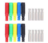 Banana Plugs 10 Pack - High Conductivity Brass Connectors for Electronics/Speakers/Test Equipment | Secure Fit 24A 60V DC Banana Jacks with 5 Color Coded Sockets