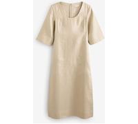 Banana Republic Banana Republic Beige 100% Linen Short Sleeve Dress Beige Medium