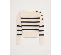 Banana Republic Banana Republic Beige Cotton Button-Shoulder Sweatshirt