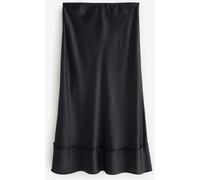 Banana Republic Banana Republic Black Satin Midi Skirt Black Large