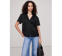Banana Republic Banana Republic Black Satin Short-Sleeve Shirt Black Small