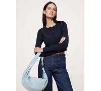 Banana Republic Banana Republic Blue Ribbed Cardigan Cropped Top