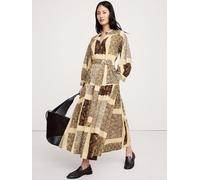 Banana Republic Banana Republic Brown Cotton Tiered Maxi Shirt Dress Brown M (EU 40-42)