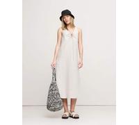 Banana Republic Banana Republic Cream Linen Keyhole Midi Dress Cream Medium