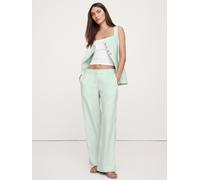 Banana Republic Banana Republic Green Everyday 100% Linen Mid Rise Wide-Leg Trousers