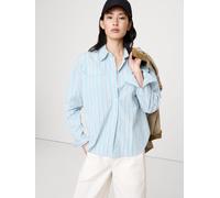 Banana Republic Banana Republic Light Blue Stripe Oversized Cotton Poplin Western Shirt Light Blue Stripe L (EU 44-46)
