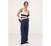 Banana Republic Banana Republic Navy/Blue Soma Mid-Rise Wide-Leg Trousers