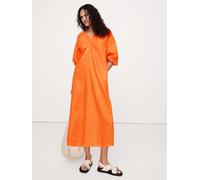 Banana Republic Banana Republic Orange Linen V Neck Maxi Dress Orange Medium