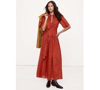 Banana Republic Banana Republic Red Cotton Tie-Front Shirt Dress Red Medium