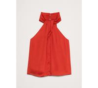 Banana Republic Banana Republic Red Hammered Satin Halter Button Down Top