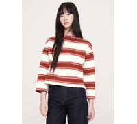 Banana Republic Banana Republic Red Sttripe Relaxed Heavyweight Cotton Boat-Neck T-Shirt