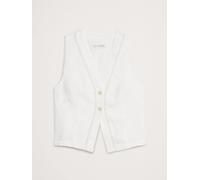 Banana Republic Banana Republic White 100% Linen Lace-Trim Vest Top