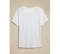 Banana Republic Banana Republic White Sheer Ribbed Crew Neck T-Shirt