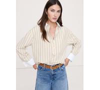 Banana Republic Banana Republic Yellow/White Stripe Oversized Cotton Poplin Banker Shirt Yellow/White Stripe Medium