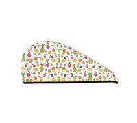 Banana Strawberry Ananas Coral Velvet Dry Hair Cap for Women - Pratique pour la maison, les voyages et les fêtes à la piscine. Parfaitement pensé