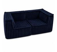 bananair - Canapé Modulable 2 Places avec Accoudoirs (Bleu foncé) | Modulable, Déhoussable, Tissu OEKO-TEX, Toucher Doux, Assise Confortable