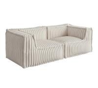 Bananair - Canapé Modulable 2 Places - Conception Innovante Boneless Couch, 100% Flocons de Mousse, Confort Assuré - Canapé d'angle Compressé, Sofa avec Accoudoirs pour Salon, Chambre (Beige)