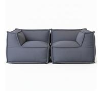 Bananair - Canapé Modulable 2 Places - Conception Innovante Boneless Couch, 100% Flocons de Mousse, Confort Assuré - Canapé d'angle Compressé, Sofa avec Accoudoirs pour Salon, Chambre (Gris Foncé)