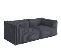 Bananair - Canapé Modulable 2 Places - Conception Innovante Boneless Couch, 100% Flocons de Mousse, Confort Assuré - Canapé d'angle Compressé, Sofa avec Accoudoirs pour Salon, Chambre (Gris Foncé)